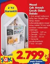 MASAL ÇOK AMAÇLI ÇOCUK ODASI DOLABI